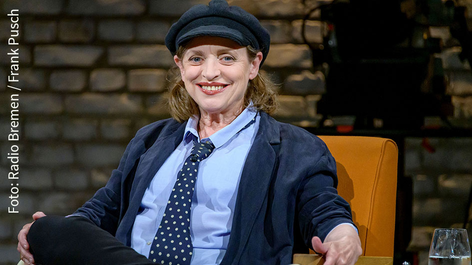 In der Radio Bremen-Talkshow „3nach9“ gesteht Katharina Thalbach spontan, dass sie noch einmal „Ja“ gesagt hat – zu sehen am Freitag ab 22:00 Uhr im NDR/RB-Fernsehen. (Foto: Radio Bremen/Frank Pusch)