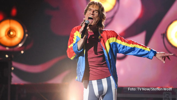 Die RTL-Musikshow „Big Performance“ geht am morgigen 26. September in ihre vorletzte Runde. Neu dabei ist diesmal Rolling Stones-Frontmann Mick Jagger – hinter dessen Maske sich ein Prominenter verbirgt. (Foto: TV Now/Steffen Wolff)