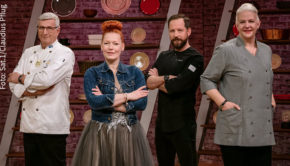 Die Juroren Günther Koerffer, Christian Hümbs und Bettina Schliephake-Burchardt kürten gestern die Siegerinnen von „Das große Backen – Die Profis“. Die zweite Staffel der von Enie van de Meiklokjes moderierten Sat.1-Show erreichte deutlich höhere Marktanteile als die erste Ausgabe von 2019. (Foto: Sat.1/Claudius Pflug)