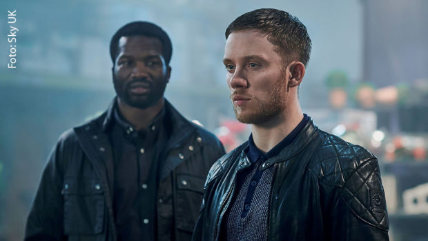 Die britische Thriller-Serie „Gangs of London“ startet heute bei Sky Atlantic HD in Deutschland. In Hauptrollen sind u.a. Sope Dirisu und Joe Cole zu sehen. (Foto: Sky UK)