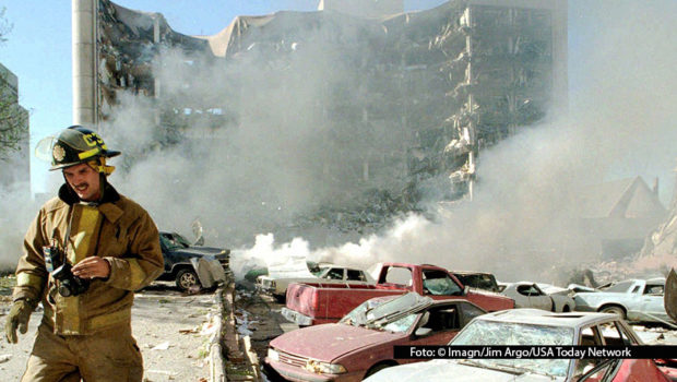 Vor 30 Jahren verübte ein Rechtsextremist in Oklahoma City den bis dahin blutigsten Terroranschlag in der Geschichte der USA. Mit dem Dreiteiler „Bombenanschlag in Oklahoma City: Ein Tag in Amerika“ erinnert der Doku-Sender National Geographic an ein Attentat, das Amerika veränderte. (Foto: © Imagn/Jim Argo/USA Today Network)