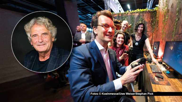 Wird Hendrik Wüst der neue Kanzler oder will er nur spielen? Bereits im vergangenen Jahr eröffnete der NRW-Ministerpräsident gemeinsam mit Bundesforschungsministerin Dorothee Bär die Gamescom. Die diesjährige Ausgabe der weltgrößten Computerspiele-Messe startet kommende Woche in Köln. Kick-Media-Vorstandschef Alexander Elbertzhagen schaut schon mal voraus und hat selbstverständlich wieder eine passende Getränkeempfehlung. (Foto © Koelnmesse/Uwe Weiser/Stephan Pick)