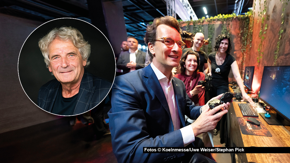 Wird Hendrik Wüst der neue Kanzler oder will er nur spielen? Bereits im vergangenen Jahr eröffnete der NRW-Ministerpräsident gemeinsam mit Bundesforschungsministerin Dorothee Bär die Gamescom. Die diesjährige Ausgabe der weltgrößten Computerspiele-Messe startet kommende Woche in Köln. Kick-Media-Vorstandschef Alexander Elbertzhagen schaut schon mal voraus und hat selbstverständlich wieder eine passende Getränkeempfehlung. (Foto © Koelnmesse/Uwe Weiser/Stephan Pick)