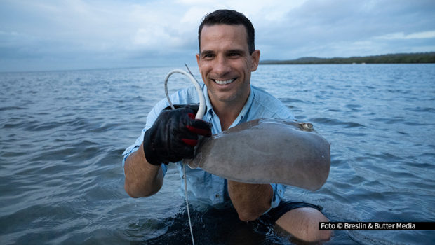 Am 15. Mai startet bei National Geographic WILD die neue Doku-Serie „Built to Survive – Überleben ist alles“. Abenteurer und Biologe Phil Breslin erkundet darin die australische Wildnis und begegnet der dortigen Tierwelt. Foto © Breslin & Butter Media