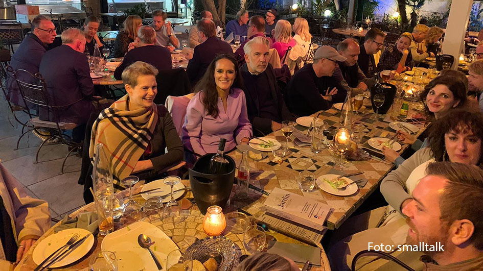 Am Dienstag, den 17. Oktober fand in Cannes ein inoffizielles aber durchaus traditionsreiches Produzententreffen statt. Bei dem u.a. von Kick-Media und Redseven Entertainment-Chef Jobst Benthues initiierten Stammtisch hieß es: Willkommen im Realismus! (Foto: smalltalk)
