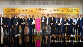 Am 29. August wurde in Berlin zum 26. Mal der Preis „Goldener Computer“ verliehen. Im Rahmen der von Barbara Schöneberger moderierten Gala gab‘s Trophäen für innovative Hardware. Ausgezeichnet wurden überdies das Deutschland-Ticket und die Telekom-Plattform MagentaTV. (Foto: Computer Bild/Dominik Tryba)