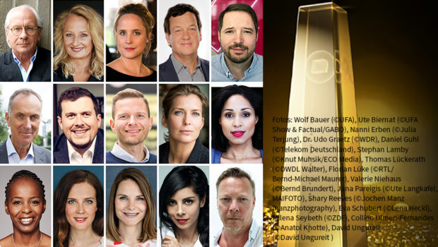 Der Deutsche Fernsehpreis feiert 2024 unter der Federführung des WDR sein 25. Jubiläum. Wer eine der begehrten Trophäen mit nach Hause nehmen darf, entscheidet eine unabhängige Fachjury unter der Leitung von Wolf Bauer. Zu ihr zählen u.a. Valerie Niehaus, Collien Ulmen-Fernandes, Shary Reeves und Thomas Lückerath. Fotos: Wolf Bauer (©UFA), Ute Biernat (©UFA Show & Factual/GABO), Nanni Erben (©Julia Terjung), Dr. Udo Graetz (©WDR), Daniel Guhl (©Telekom Deutschland), Stephan Lamby (©Knut Muhsik/ECO Media), Thomas Lückerath (©DWDL Walter), Florian Lüke (©RTL/Bernd-Michael Maurer), Valerie Niehaus (©Bernd Brundert), Jana Pareigis (©Ute Langkafel, MAIFOTO), Shary Reeves (©Jochen Manz manzphotography), Eva Schubert (©Lena Heckl), Milena Seybeth (©ZDF), Collien Ulmen-Fernandes (©Anatol Knotte), David Ungureit (©David Ungureit )