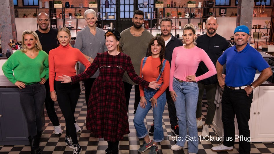 Zum sechsten Mal wollen Promis in Sat.1 zeigen, dass sie auch in der Backstube eine gute Figur machen. Moderatorin Enie van de Meiklokjes führt wieder durch die Show, bei deren Staffelauftakt am heutigen 12. Januar acht Kandidatinnen und Kandidaten an den Start gehen. (Foto: Sat.1/Claudius Pflug)