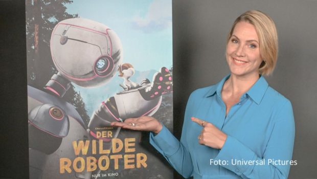 In der deutschen Fassung des US-Animationsfilms „Der wilde Roboter“ hat. Moderatorin und Autorin Judith Rakers der Hauptfigur „Roz“ ihre Stimme geliehen. Am 27. September feiert die Romanverfilmung im Rahmen des Filmfests Hamburg ihre Deutschlandpremiere. (Foto: Universal Pictures)