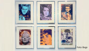 Aktuelle Arbeiten von Devin Miles sind derzeit in den Ulmer Galerien Bege zu sehen. Der Pop-Art-Künstler aus der Nähe von Hamburg präsentiert u.a. Wandinstallationen mit markigen Slogans in 24-karätigem Gold. Die Ausstellung läuft bis zum 3. September. (Foto: Bege Galerie)