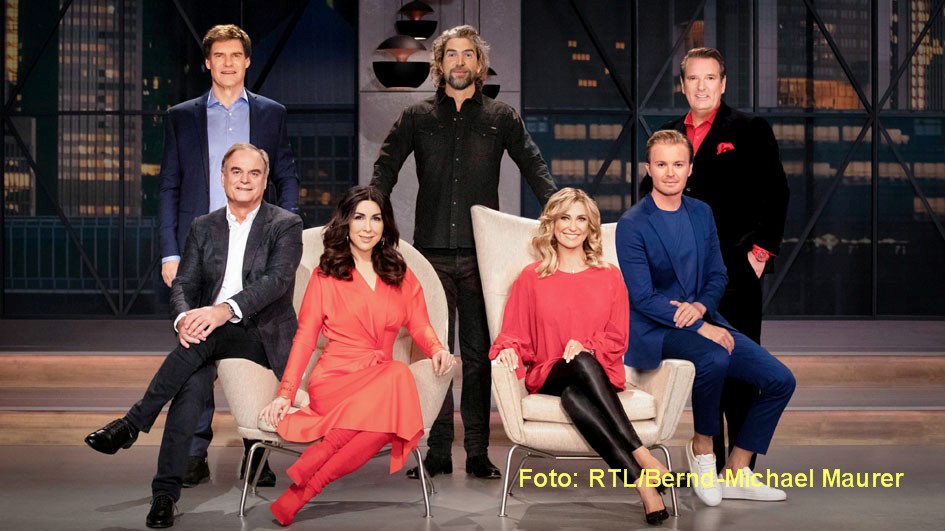 HP_Die Höhle der Löwen_2021_Carsten Maschmeyer, Nils Glagau, Ralf Dümmel, Dr. Georg Kofler, Judith Williams, Dagmar Wöhrl, Nico Rosberg_Foto RTL_Bernd-Michael Maurer