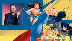 Mehr als 20 Jahre nach ihrer Premiere in den USA ist die Superhelden-Serie „Die Liga der Gerechten“ nun erstmals in einer deutschen Sprachfassung bei Netflix zu sehen. Comedian und Entertainer Ole Lehmann war als Dialogbuchautor von 13 Folgen maßgeblich an der Bearbeitung beteiligt. (Fotos: Netflix/Hendrik Gergen)