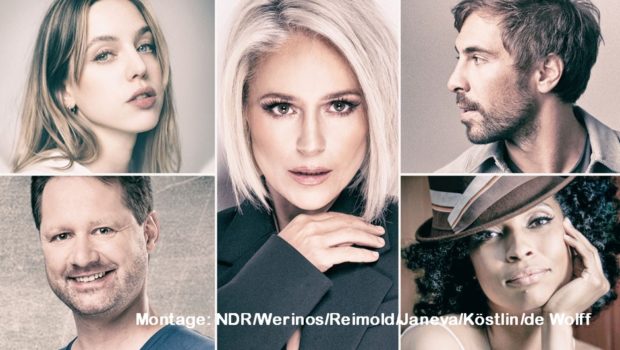 Die ehemalige ESC-Teilnehmerin Michelle ist in diesem Jahr Präsidenten der deutschen Jury für den Eurovisions-Musikwettbewerb. Ebenfalls in dem Gremium vertreten sind Max Giesinger, Tokunbo, Felicia Lu und Christian Brost. (Foto: NDR-Montage/Felix Werinos/Sebastian Reimold/Anelia Janeva/Christoph Köstlin/Anne de Wolff)