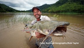 Einen ganzen Monat lang wird der US-amerikanische Meeresbiologe und Monsterfisch-Jäger Zeb Hogan zur Hauptfigur im Programm von National Geographic Wild. Der Doku-Sender widmet ihm an jedem Sonntag im „Zeb-tember“ eine ausführliche Sonderprogrammierung. (Foto: National Geographic/Rob Taylor)