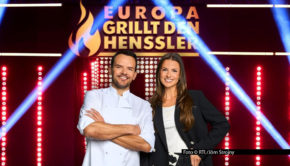 Vox hat den 23. November als Starttermin für die neue vierteilige Show „Europa grillt den Henssler“ angekündigt. Steffen Henssler tritt darin zum kulinarischen Wettkampf gegen Promi-Paten und Köche an, die 16 europäische Länder repräsentieren. Laura Wontorra führt durch das Geschehen. Foto: RTL/Joern Strojny