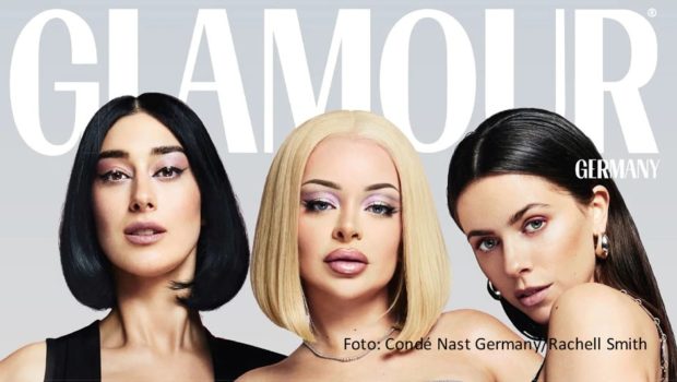 Drei Musik-Stars aus unterschiedlichen Genres bilden das Cover-Trio der aktuellen Ausgabe der Zeitschrift „Glamour“. Elif, Katja Krasavice und Vanessa Mai kommen zudem ausführlich in einem Interview zu Wort, in dem sie u.a. über ihre Erfahrungen als Frauen im Musikbusiness sprechen. (Foto: Condé Nast Germany/Rachell Smith)