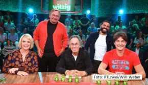 Am 2. Mai lädt Hugo Egon Balder zum zweiten Mal zu „Genial witzig – Das große Witze-Battle“ bei RTLzwei ein. Diesmal liefern sich die Comedy-Stars Mirja Boes, Bernd Stelter, Nizam Akremi und Matze Knop einen turbulenten Witze-Erzählwettkampf. (Foto: RTLzwei/Willi Weber)