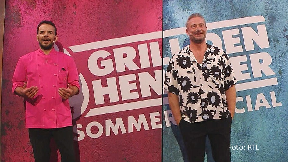 Das „Grill den Henssler – Sommer-Special“ auf Vox geht auch im Herbst weiter. In der neuen Ausgabe am 22. September tritt der Show-Namensgeber zum kulinarischen Wettkampf gegen Sasha, Jorge González und Sally Özcan an. (Foto: RTL)