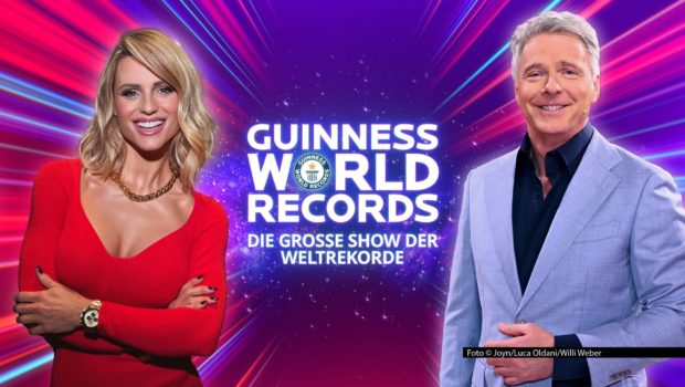 Sat.1 bringt diesen Sommer die Familienshow „Guinness World Records – Die große Show der Weltrekorde“ zurück auf die Fernsehbildschirme. Das Live-Event läuft am 29. und 30. August und wird von Michelle Hunziker und Jörg Pilawa moderiert. Foto © Joyn/Luca Oldani/Willi Weber