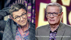 Quiz-Spezialist Günther Jauch liefert sich ab dem 4. April bei RTL ein Rateduell mit Schauspieler Hans Sigl. Der „Bergdoktor“-Hauptdarsteller darf sich in der zweiteiligen Show „Jauch gegen Sigl“ mit vier Mitspielern seiner Wahl verstärken. (Foto: Fotowunder; RTL/Stefan Gregorowius)