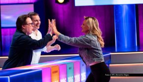 Im RTL-Vorabendprogramm gibt’s am kommenden Sonntag, den 26. April die dritte Ausgabe von „Hister – Das Quiz“. In der TV-Adaption des beliebten Gesellschaftsspiels stellen sich diesmal Angelo und Gabriel Kelly ihren Kontrahenten Evelyn Burdecki und Ingolf Lück. Foto © RTL/Annette Etges