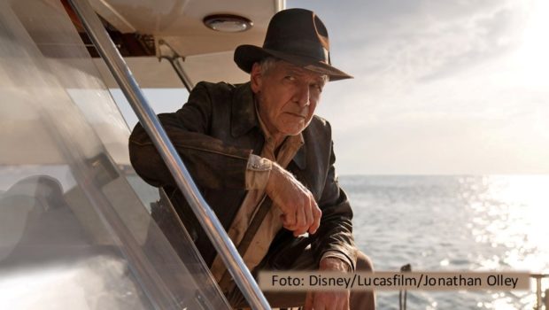 Noch in dieser Woche kommt Harrison Ford als Hauptdarsteller des fünften „Indiana Jones“-Abenteuers in die deutschen Kinos. In der ARD-Talkshow „Maischberger“ spricht der Hollywood-Star über den neuen Film, aber auch über Themen wie Umwelt- und Klimaschutz sowie das Älterwerden. (Foto: Disney/Lucasfilm/Jonathan Olley)