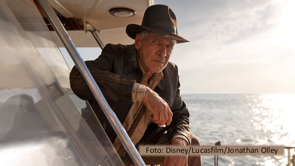 Noch in dieser Woche kommt Harrison Ford als Hauptdarsteller des fünften „Indiana Jones“-Abenteuers in die deutschen Kinos. In der ARD-Talkshow „Maischberger“ spricht der Hollywood-Star über den neuen Film, aber auch über Themen wie Umwelt- und Klimaschutz sowie das Älterwerden. (Foto: Disney/Lucasfilm/Jonathan Olley)