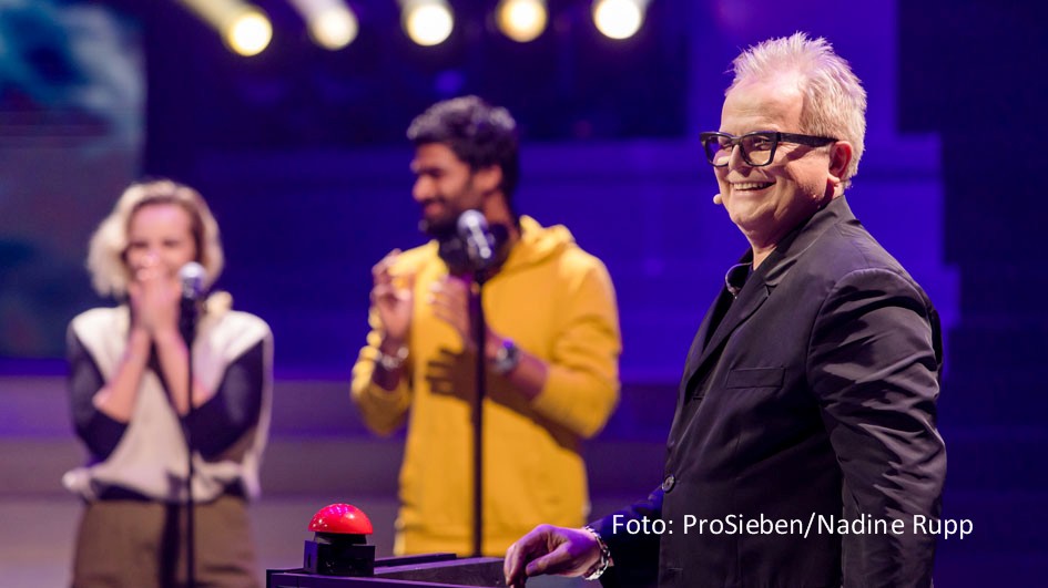 Am 9. Mai steht die nächste Runde der Show „Joko & Klaas gegen ProSieben“ auf dem Programm. Darin müssen sich die beiden Namensgeber diesmal u.a. gegen Musiker Herbert Grönemeyer, Moderator Kai Pflaume und Fußballerin Lina Magull behaupten. (Foto: ProSieben/Nadine Rupp)