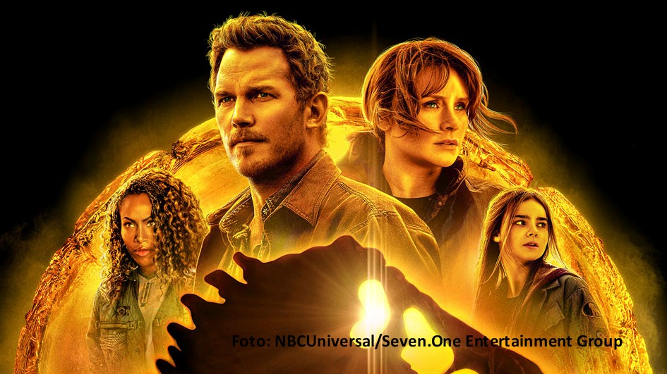 Aktuelle Blockbuster aus dem Portfolio von NBCUniversal wie „Jurassic World – Ein neues Zeitalter“ werden im Free-TV und auch im Streaming auf den Plattformen von ProSiebenSat.1 zu sehen sein. Die Seven.One Entertainment Group wird deutscher Haupt-Medienpartner des Unternehmens. (Foto: NBCUniversal/Seven.One Entertainment Group)