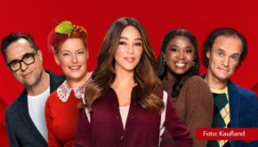 Mit dem Claim „Hier bin ich richtig“ startet der Lebensmittelhändler Kaufland ab dem 1. Februar seine neue Werbe-Kampagne. Als Testimonials sind Jan Josef Liefers, Enie van de Meiklokjes, Olaf Schubert, Motsi Mabuse und Verona Pooth dabei. (Foto: Kaufland)