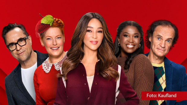 Mit dem Claim „Hier bin ich richtig“ startet der Lebensmittelhändler Kaufland ab dem 1. Februar seine neue Werbe-Kampagne. Als Testimonials sind Jan Josef Liefers, Enie van de Meiklokjes, Olaf Schubert, Motsi Mabuse und Verona Pooth dabei. (Foto: Kaufland)