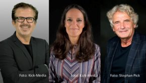 Mit Monatsbeginn hat Carlos Zamorano den Posten des Marketing- und Vertriebsvorstands bei der Kick-Media AG übernommen. Er bildet somit ein Führungstrio mit der Artists-Vorständin Petra Mauß sowie dem Unternehmensgründer und Vorstandsvorsitzenden Alexander Elbertzhagen. (Foto: Kick-Media AG/Stephan Pick)