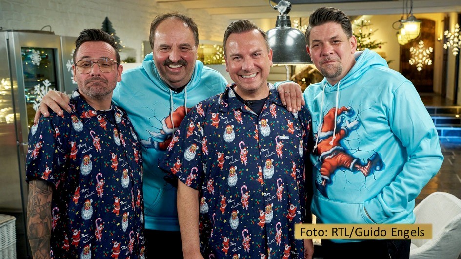 Die Weihnachts-Edition von „Kitchen Impossible“ ist eine feste Größe im Programm von Vox. Diesmal gehen Tim Raue und Hans Neuner sowie Tim Mälzer und Johann Lafer als Duos in den kulinarischen Wettkampf. Schauplätze des Specials am 3. Dezember sind Malta und Polen. (Foto: RTL/Guido Engels)