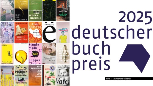 Am 13. Oktober wird der Deutsche Buchpreis 2025 verliehen. Seit dem heutigen 19. August sind die 20 Werke bekannt, die es auf die Longlist geschafft haben. Zu den Nominierten zählen u.a. die Autoren Michael Köhlmeier, Thomas Melle und Kathrin Bach. Foto © Deutscher Buchpreis