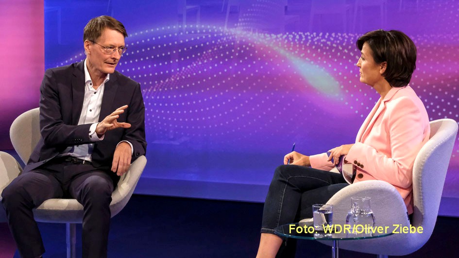 HP_Maischberger die Woche_Folge 655_2021_Karl Lauterbach, Sandra Maischberger_Foto WDR_Oliver Ziebe