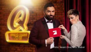 Das Gastgeber-Duo Khalid Bounouar und Tahnee bestreitet am 10. August die Primetime bei ProSieben. Unter dem Motto „Best of“ gibt’s einen fast dreistündigen Zusammenschnitt von Highlights aus der ersten Staffel der 2024 neu gestarteten „Quatsch Comedy Show“. (Foto: Seven.One/Willi Winkler)