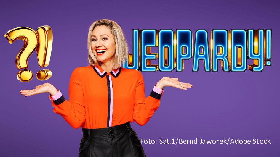 Im Rahmen seiner „Kult-Show-Wochen“ im Februar lässt Sat.1 drei beliebte TV-Formate aus der Vergangenheit wieder aufleben. Ruth Moschner moderiert die Neuauflage von „Jeopardy!“, während Jörg Pilawa „Die Pyramide“ und die „Herzblatt“-Adaption „Dating Game“ präsentiert. (Foto: Sat.1/Bernd Jaworek/Adobe Stock)