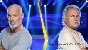 Geballte Routine bei „Schlag den Star“: Die Schauspieler-Kollegen und Freunde Heiner Lauterbach und Uwe Ochsenknecht werden in der ProSieben-Show einen Samstagabend lang zu Kontrahenten. In bis zu 15 Spielrunden müssen sie Punkte für den Gesamtsieg sammeln. (Foto: ProSieben/Steffen Z. Wolff)