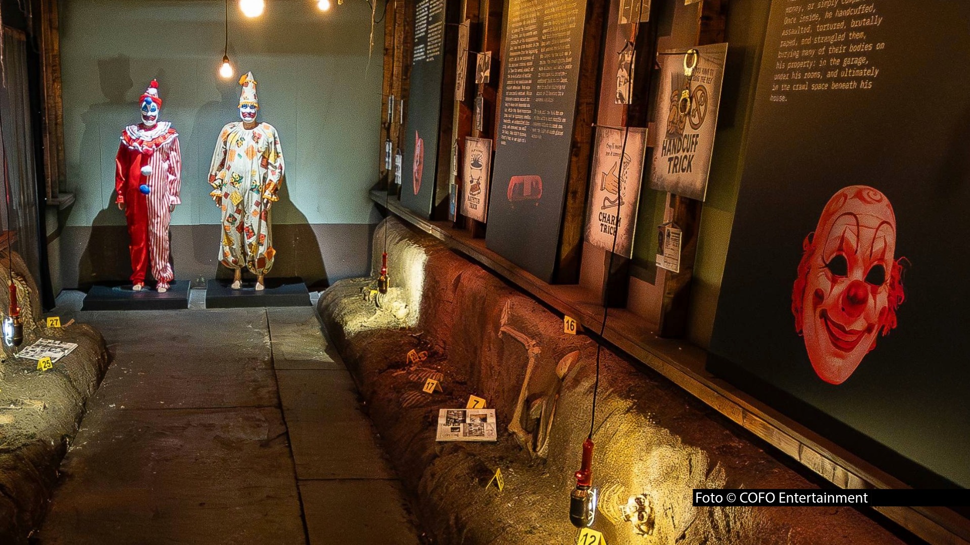 In Köln feiert „Serienkiller – Die True Crime Ausstellung“ ihre Deutschland-Premiere. Anhand von Originaldokumenten, Nachbildungen und Virtual-Reality-Elementen gibt’s Einblicke in die Gedankenwelten berüchtigter Mörder wie John Wayne Gacy, Ted Bundy oder Fritz Honka. (Foto © COFO Entertainment)