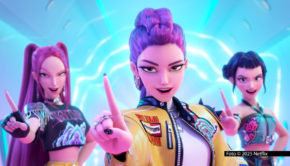 Die fiktive Girlgroup Huntrix aus dem Netflix-Erfolgsfilm „KPop Demion Hunters“ stürmt mittlerweile auch die Musikcharts. GfK Entertainment hat jetzt den Song „Golden“, der aktuell Platz 1 der Single-Hitliste belegt, zum offiziellen Sommerhit 2025 in Deutschland gekürt. Foto © 2025/Netflix