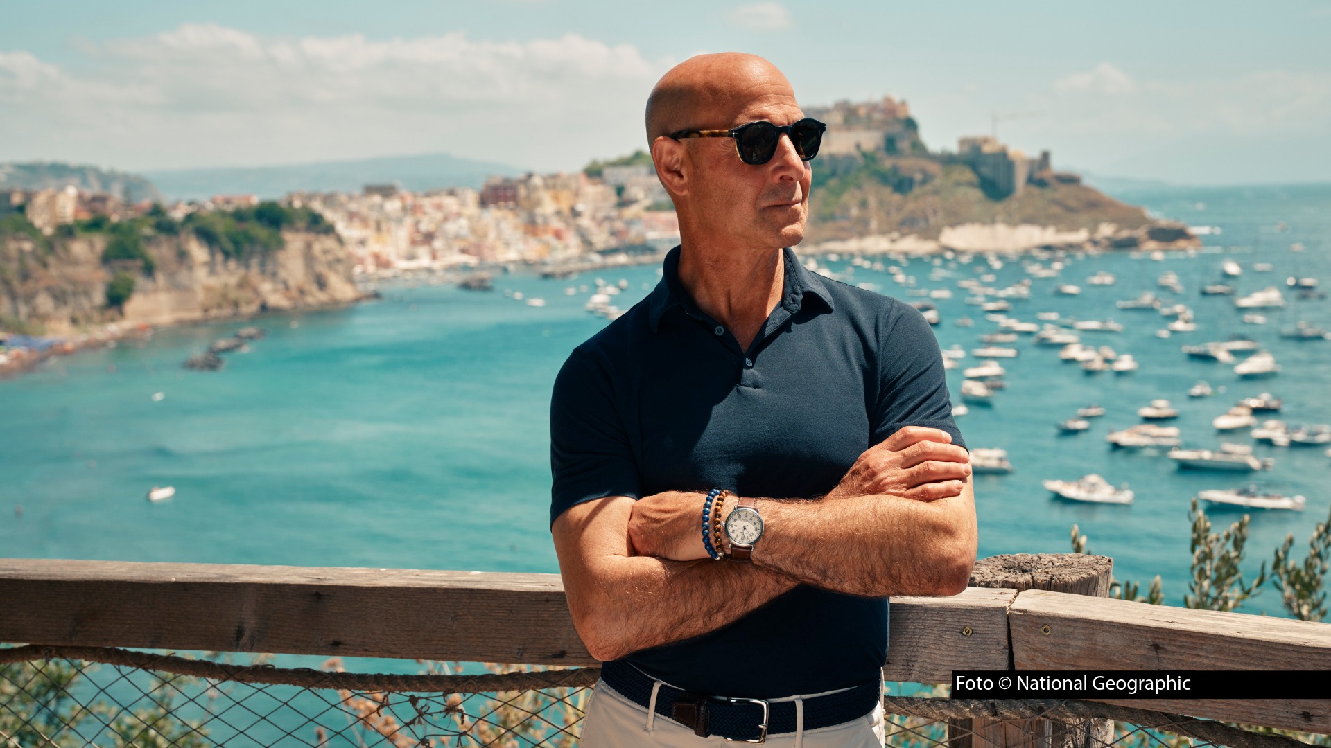 „Der Teufel trägt Prada“-Star Stanley Tucci ist passionierter Feinschmecker und nun wieder kulinarischer Reiseführer: Ab Montag, den 18. Mai, zeigt National Geographic die zweite Staffel seiner preisgekrönten Dokuserie „Stanley Tucci in Italien“. Foto © National Geographic
