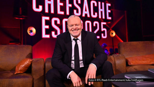 Neben der ARD zeigt auch RTL in der Woche vor dem Finale des Eurovision Song Contest Präsenz. Stefan Raab führt am 14. Mai durch die Show „Chefsache ESC 2025 – Live aus Basel“. Darin gibt’s u.a. Einblicke in die Auftrittsvorbereitungen der Interpreten des deutschen Beitrags, Abor & Tynna. (Foto © RTL/Raab Entertainment/Julia Feldhagen)