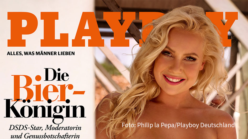 Sängerin Steffi Landerer hat allen Grund zur Freude. Nach ihrer Ernennung zur offiziellen Brandenburger Bierbotschafterin, ziert sie nun das Cover der neuesten Ausgabe des „Playboy“-Magazins. Gleichzeitig arbeitet sie gerade auf Mallorca an einem neuen Musikvideo. (Foto: Philip la Pepa/PLAYBOY Deutschland)