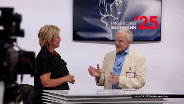 Der Lesewettbewerb um den Ingeborg-Bachmann-Preis bei den 49. Tagen der deutschsprachigen Literatur in Klagenfurt ist seit dem Morgen des 26. Juni in vollem Gange. Zur offiziellen Eröffnung am Vorabend begrüßte die Kärntner ORF-Landesdirektorin Karin Bernhard u.a. Ingeborg Bachmanns Bruder Heinz als Gast. Foto © ORF/Johannes Puch