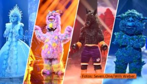 Am 23. Dezember fallen die letzten vier Masken in Staffel 9 der ProSieben-Show „The Masked Singer“. Das Stamm-Rateteam Ruth Moschner und Rick Kavanian bekommt im großen Finale Verstärkung von Unternehmerin Judith Williams. Zudem hat „Schuhschnabel“ Luca Hänni einen Gastauftritt. (Fotos: Seven.One/Willi Weber)