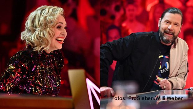 Am kommenden Samstag startet die ProSieben-Show „The Masked Singer“ in ihre sechste Staffel. Wieder dabei ist auch das bewährte Rateteam aus Ruth Moschner und Rea Garvey. Zum Auftakt bekommen sie Verstärkung durch Comedian Ralf Schmitz. (Foto: ProSieben/Willi Weber)