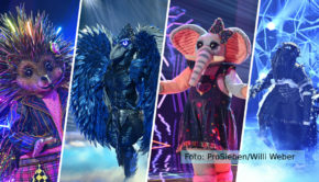 Am 6. Mai steigt auf ProSieben ab 20:15 Uhr das große Finale der bereits achten Staffel von „The Masked Singer“. Die Rate-Routiniers Ruth Moschner und Rea Garvey geben zusammen mit Vorjahressieger Daniel Donskoy noch mal alles, um die vier verbleibenden Masken zu enttarnen. (Foto: ProSieben/Willi Weber)