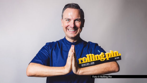 Nach mehreren Spitzenplatzierungen in der Rangliste der „100 Best Chefs Germany“ wurde Tim Raue nun bei den Rolling Pin Awards zur „Legend“ gekürt. Die Preisverleihung fand im Rahmen der Rolling Pin Convention in Düsseldorf statt. Foto: Rolling Pin