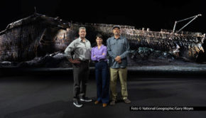 Die Dokumentation „Titanic: Die digitale Wiedergeburt“ läuft am 13. April in deutscher Erstausstrahlung bei National Geographic. Die Experten Chris Hearn, Jennifer Hooper und Parks Stephenson begeben sich darin auf virtuelle Spurensuche und zeichnen minutiös den Ablauf der Schiffskatastrophe von 1912 nach. (Foto © National Geographic/Gary Moyes)