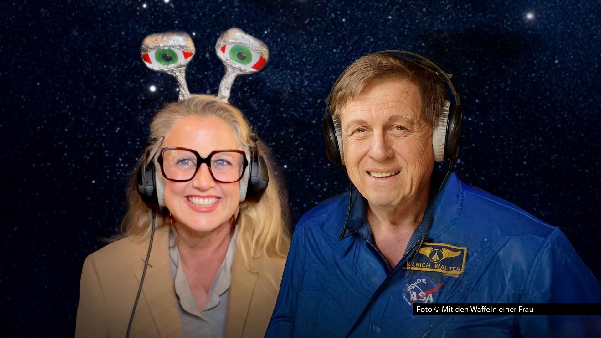 Barbara Schöneberger hat in der Finalfolge ihres Podcast-Sommerspezials den Wissenschaftler Prof. Ulrich Walter zu Gast. Als Astronaut verbrachte er 1993 zehn Tage im All. Das gesamte Gespräch gibt‘s ab sofort überall zum Nachhören. Foto © Mit den Waffeln einer Frau
